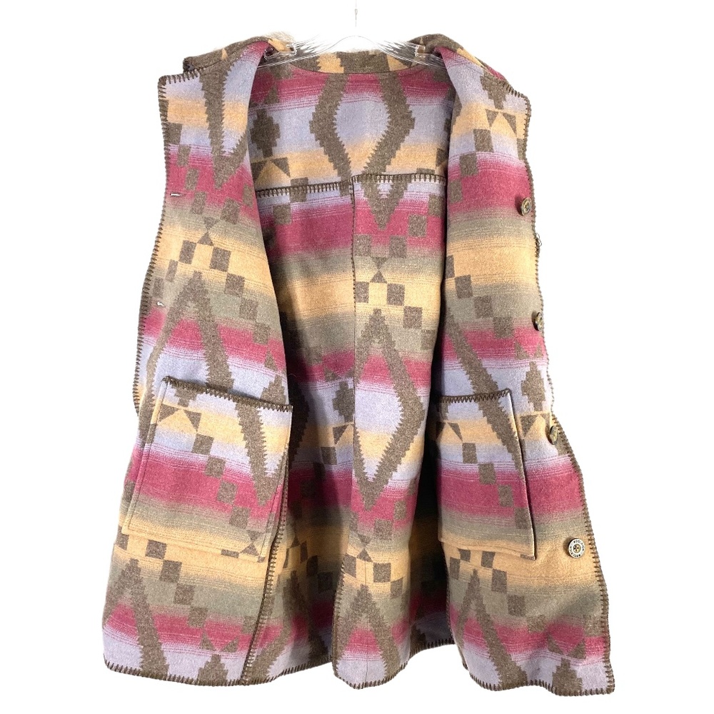 Woolrich Vintage Wool Blanket Coat Reversible Jacket SZ M - Picture 4 of 7